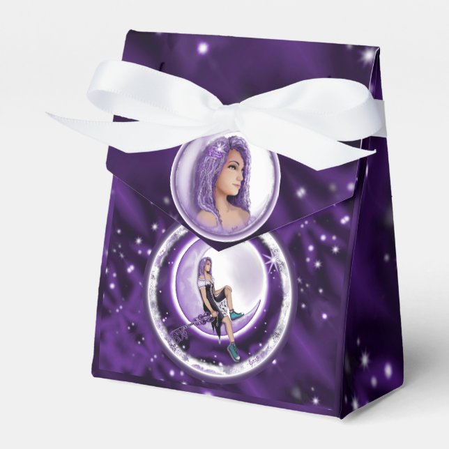 Purple Moon Child Favour Box (Front Side)