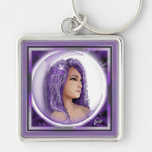Purple Moon Child Keychain