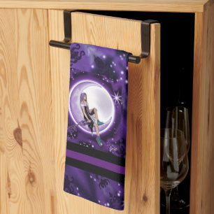 Purple moon Child Kitchen Towel