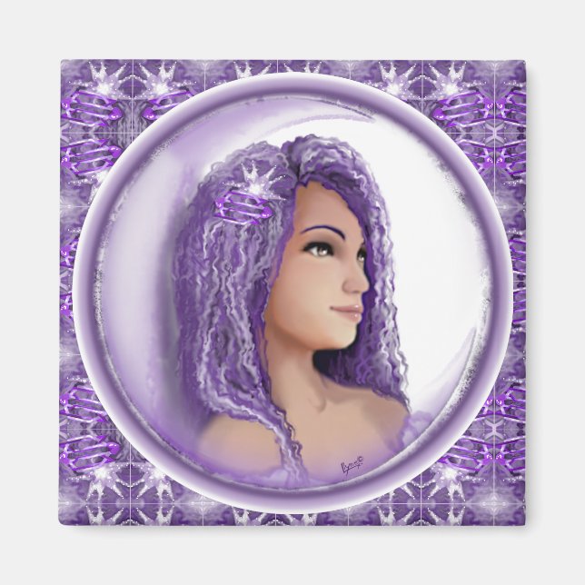 Purple Moon Child Magnet (Front)