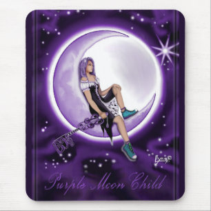 Purple moon Child Mouse Pad