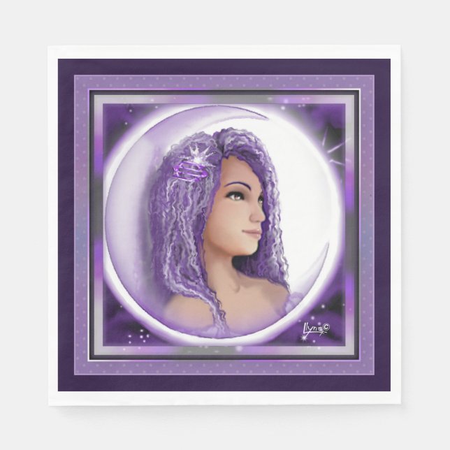 Purple Moon Child Napkins (Front)