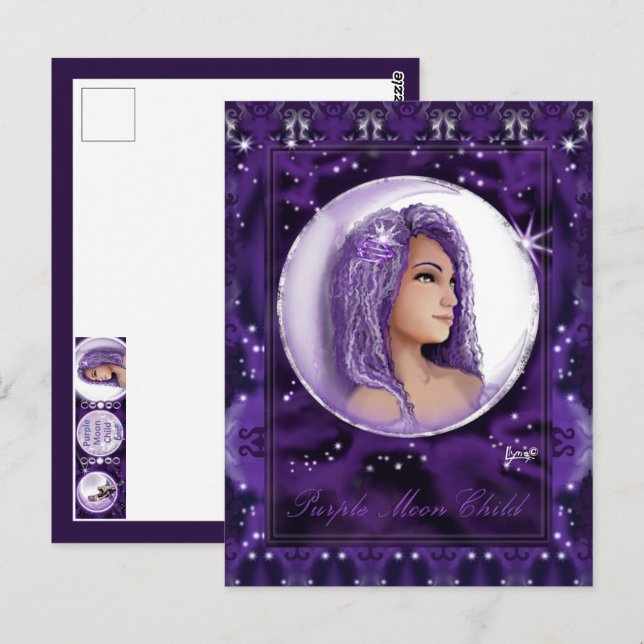 Purple Moon Child Postcard (Front/Back)