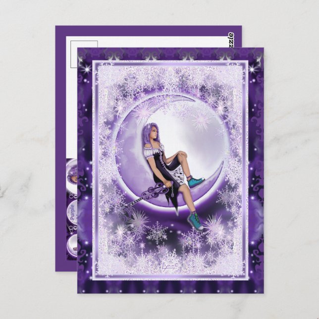 Purple Moon Child Postcard (Front/Back)