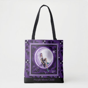 Purple Moon Child Tote Bag