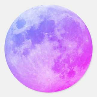Purple Moon Classic Round Sticker