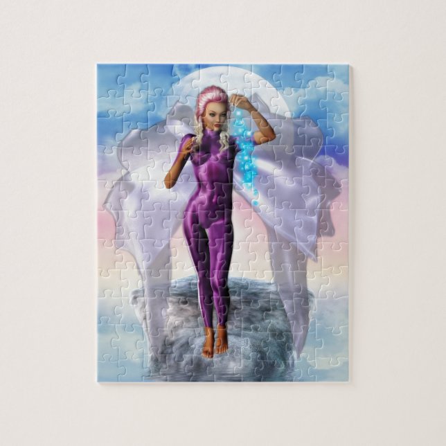 Purple Moon Fairy Magical Jigsaw Puzzle (Vertical)