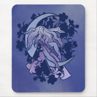 Purple Moon Goddess Wiccan Triple Moon Symbol  Mouse Pad