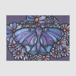 Purple Moon Moth Daisies                           Tissue Paper