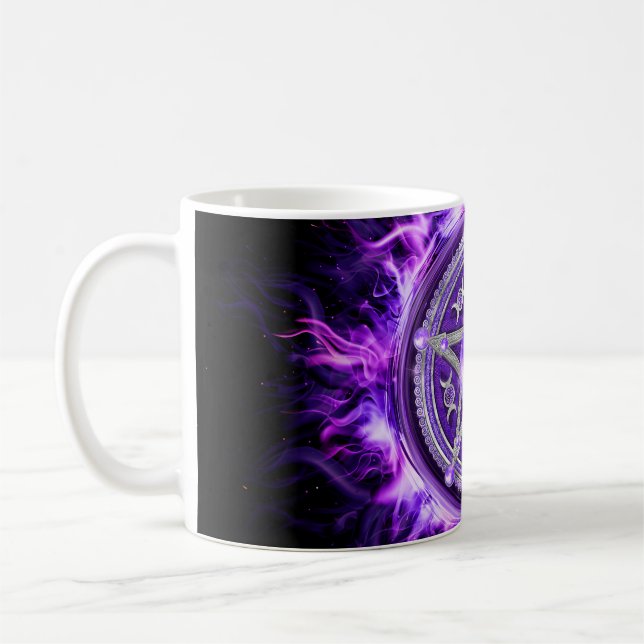 Purple Moon Pentagram Coffee Mug (Left)