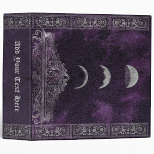 Purple Moon Phase Wicca Spellbook of Shadows Binder