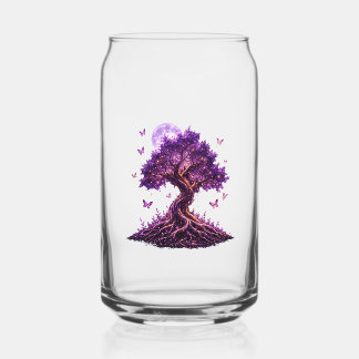 Purple Moon Tree Glass Can