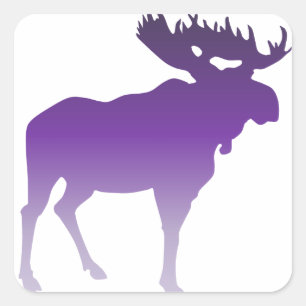 Purple Moose Square Sticker
