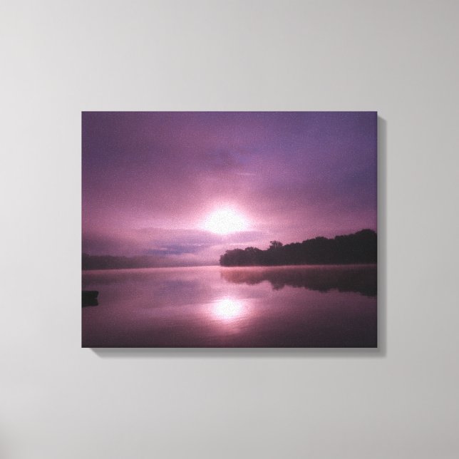 Purple Morning Sunrise On CT River Canvas Print (Front)