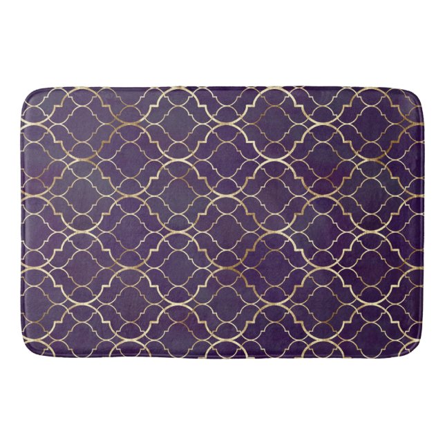 Purple Moroccan  Bath Mat (Front)