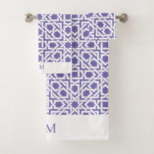 Purple Moroccan Trellis Weave Bath Towel Set