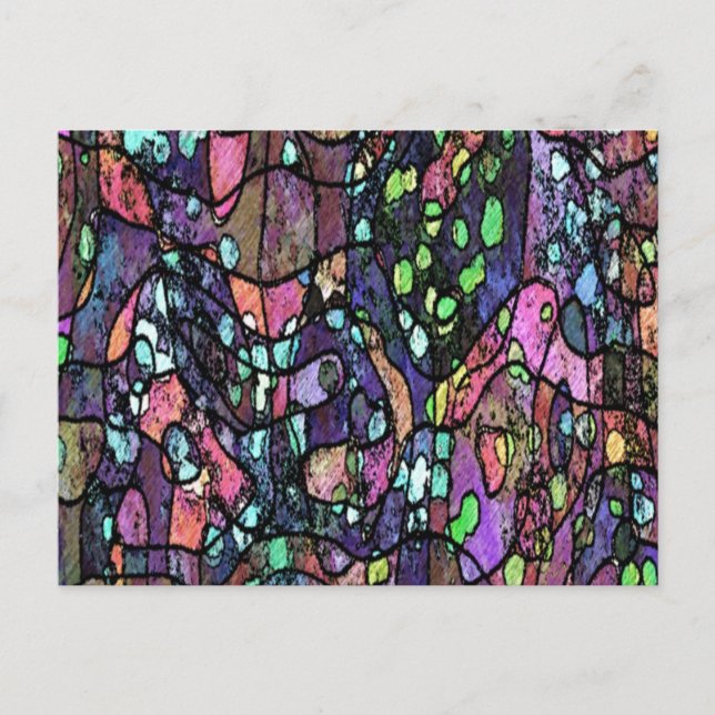 Purple Mosaic Design Postcard (Front)