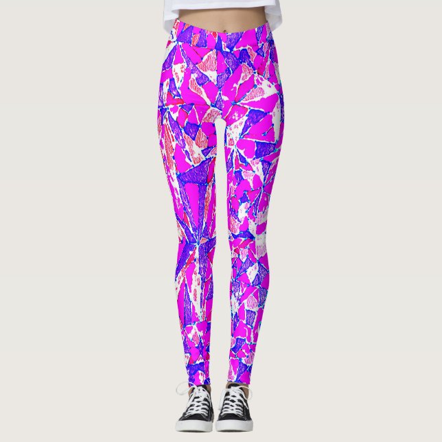 Purple Mosaic Leggings (Front)