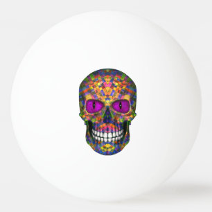 Purple Mosaic Sugar Skull  Undead  Ping Pong Ball