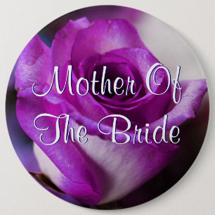 Purple Mother Of The Bride Rose 6 Inch Round Button