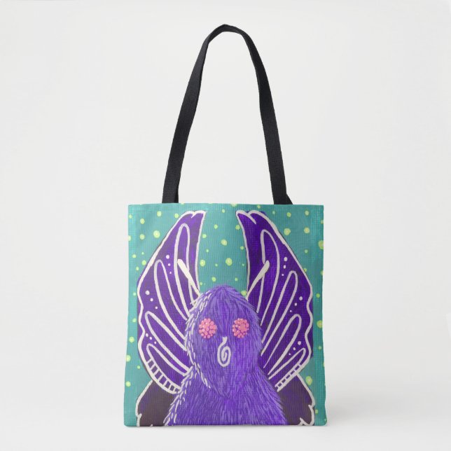 Purple Mothman tote Bag (Front)