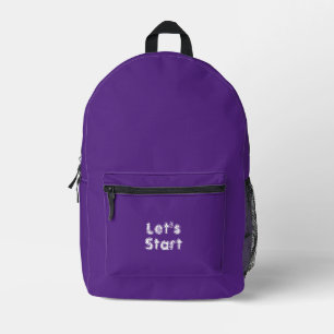 Purple Motivational Backpack Design for kids