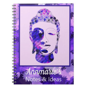 Purple Motivational Buddha Head Personalised Notebook