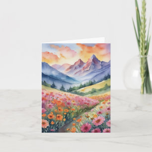 Purple Mountain Majesty Watercolor Card