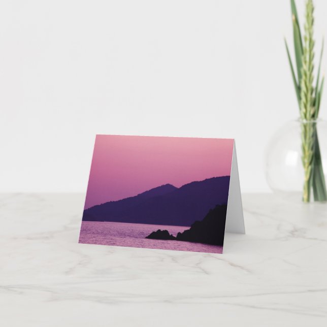 purple mountain sunset note card (Front)