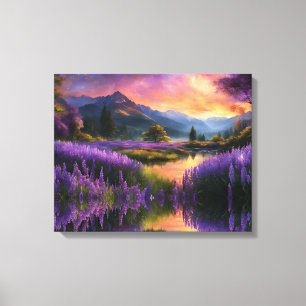 Purple Mountain Valley Sunrise Canvas Print