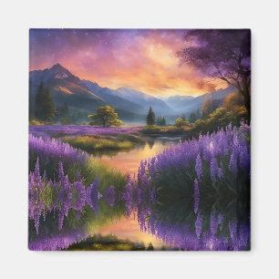Purple Mountain Valley Sunrise Magnet
