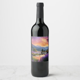 Purple Mountain Valley Sunrise Thank You Wine Label