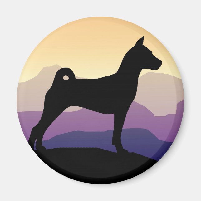 Purple Mountains Basenji Magnet (Front)