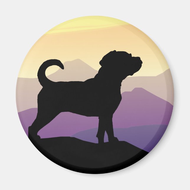 Purple Mountains Puggle Dog Magnet (Front)