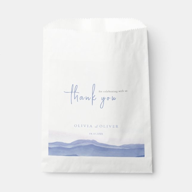 Purple Mountains Wedding Favour Bag (Front)