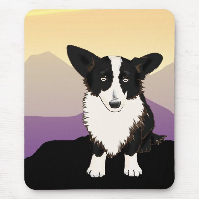 Purple Mountains Welsh Corgi Mouse Pad (Front)