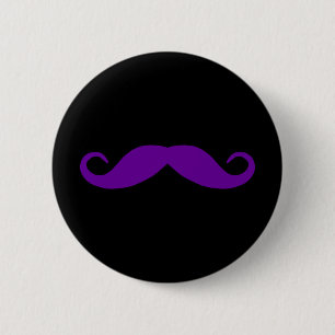 Purple Moustache Button