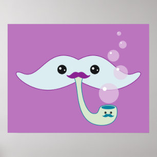 Purple Moustache Poster