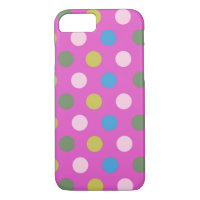 Purple Multi coloured Polka Dots