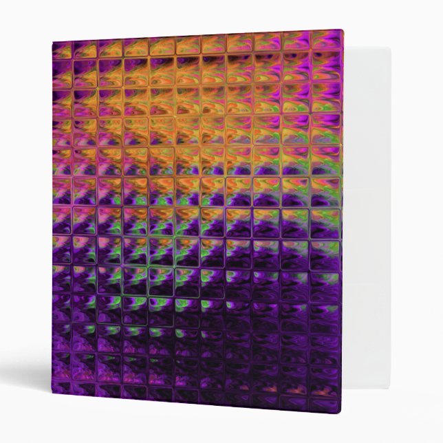 Purple Multi Glass Tile Squares Binder (Front/Inside)