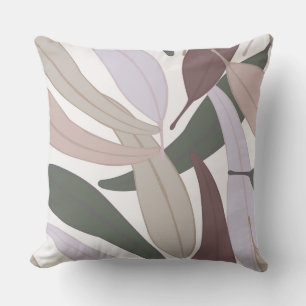 Purple Multi-Leaf Decorative Reversible Pillow