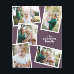 Purple multi photo family home decor gift fleece blanket<br><div class="desc">Modern stylish multi photo family home decor gift,  Ideal anniversary,  birthday,  mothers day,  fathers day,  new house or Christmas gift. Purple Colour can be changed.</div>