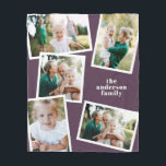 Purple multi photo family home decor gift fleece blanket<br><div class="desc">Modern stylish multi photo family home decor gift,  Ideal anniversary,  birthday,  mothers day,  fathers day,  new house or Christmas gift. Purple Colour can be changed.</div>
