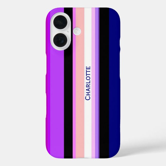 Purple multicolor vertical stripes  Case-Mate iPhone case (Back)