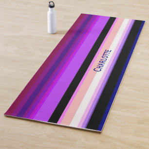 Purple multicolor vertical stripes Yoga Mat