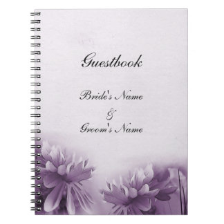 Purple Mums Notebook - Guestbook