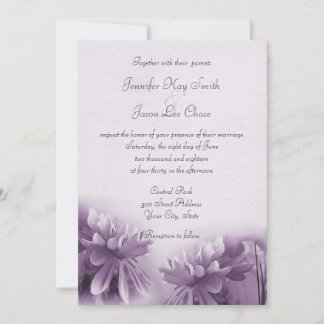 Purple Mums Spring Wedding Invitations
