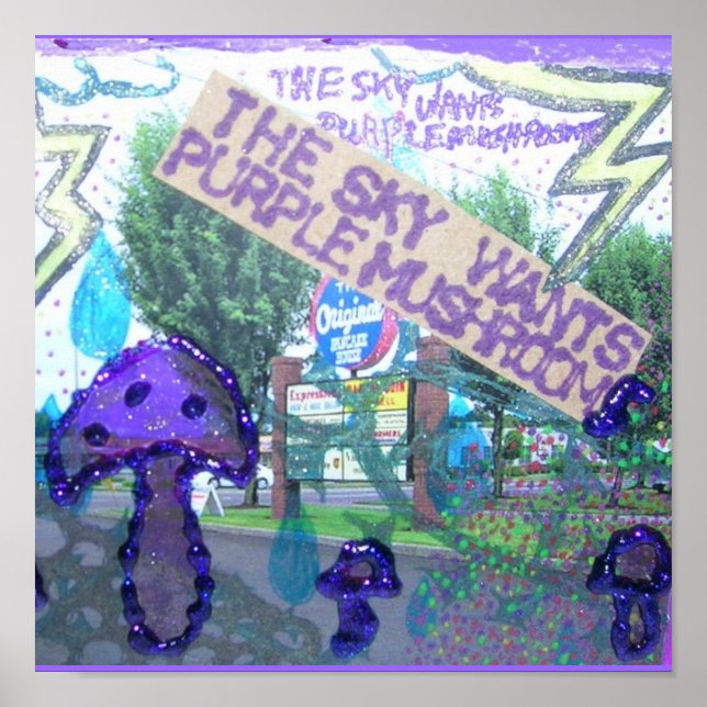 Purple Mushrooms Poster (Front)