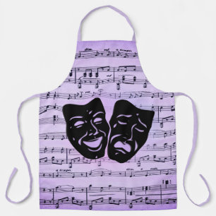 Purple Music and Theatre Masks Apron