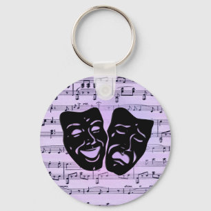 Purple Music and Theatre Masks Keychain